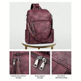 Women's Genuine Leather Laptop Backpack — 15.6" Retro Style