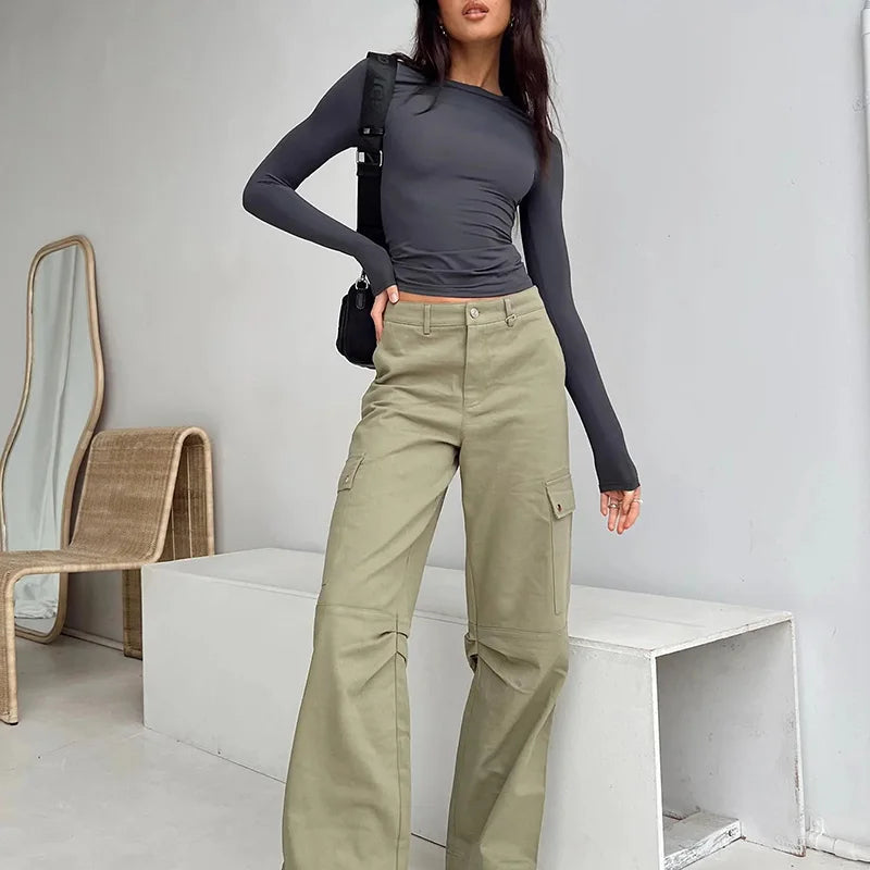 Slim Fit Long Sleeve Base Tee - Solid Casual Pullover