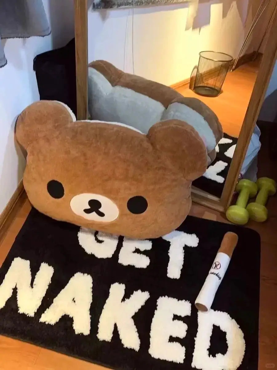 Rilakkuma Plush Bed Headrest Cushion For Dorms Soft Stuffed Bunk Bed Backrest Pillow Cute Decor For College Student Bedrooms