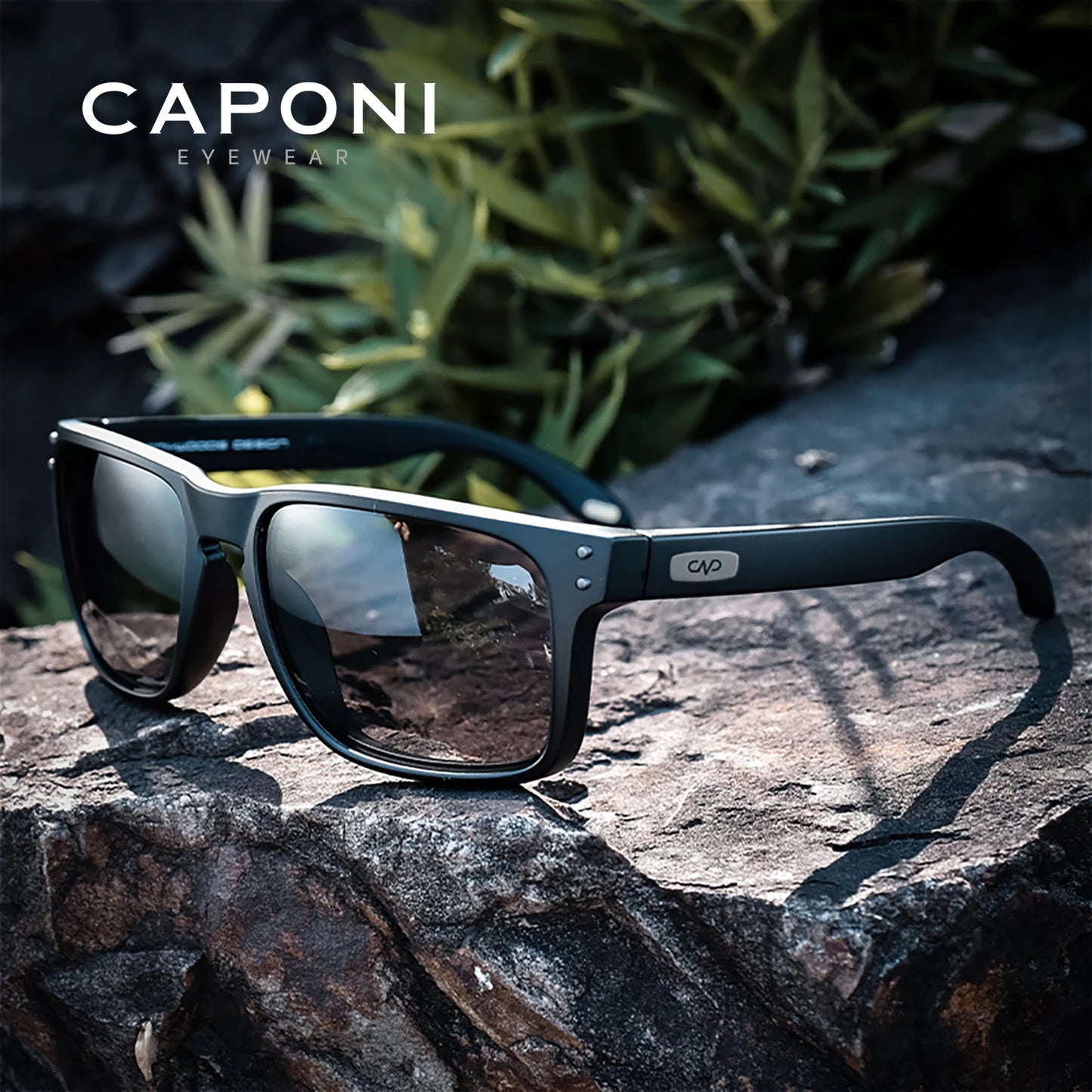 CAPONI Men's Polarized Photochromic Square Sunglasses