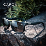 CAPONI Men's Polarized Photochromic Square Sunglasses