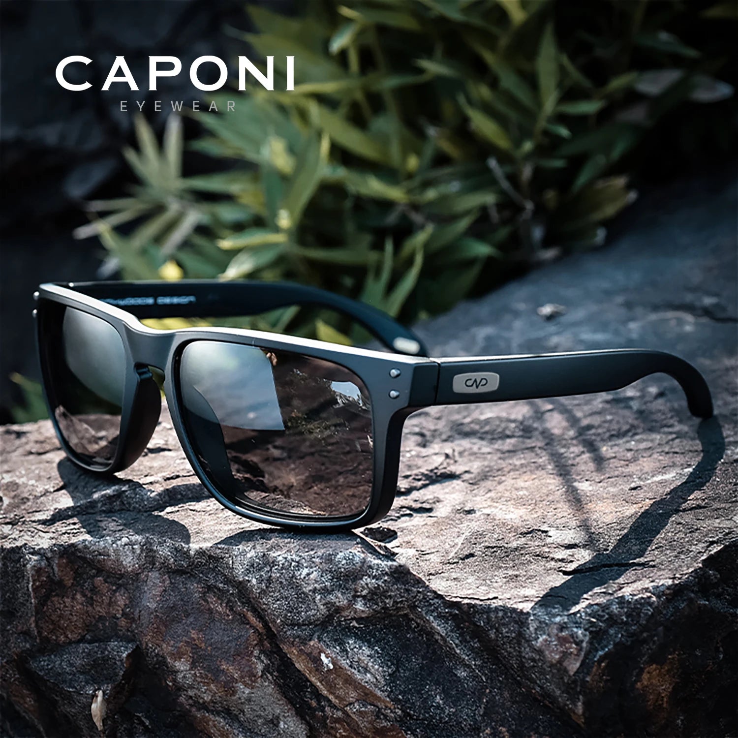 CAPONI Men's Polarized Photochromic Square Sunglasses
