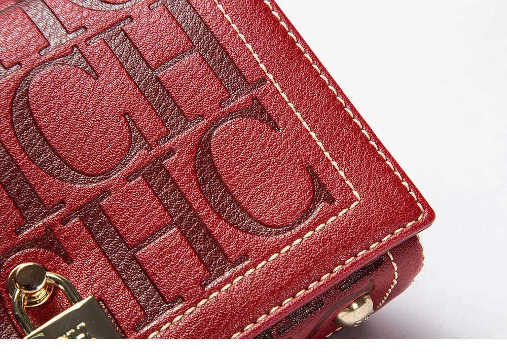 CH Crossbody Bag For Women Luxury Monogram Leather Handbag Fashion Wide Strap Shoulder Bag Elegant Lock Flap Bag For Daily Use
