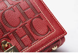 CH Crossbody Bag For Women Luxury Monogram Leather Handbag Fashion Wide Strap Shoulder Bag Elegant Lock Flap Bag For Daily Use