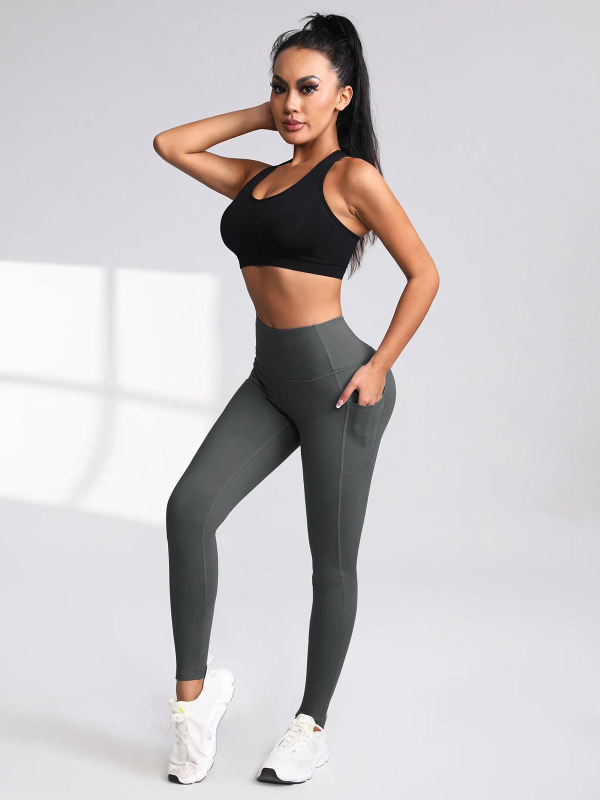Women's High-Waist Stretch Leggings with Pockets