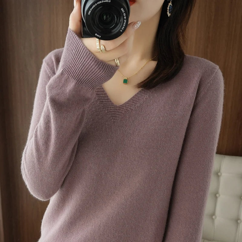 Women’s Lace V-Neck Knit Sweater