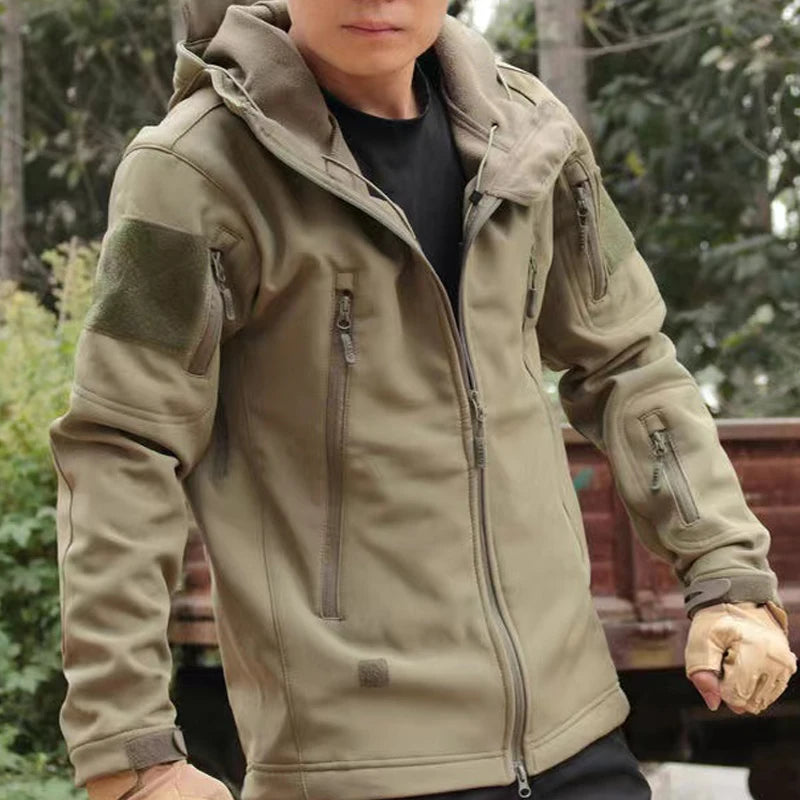 Men's Fleece Tactical Parka & Cargo Jacket Set