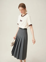 Women's Pleated Midi Skirt – Elegant Office Style