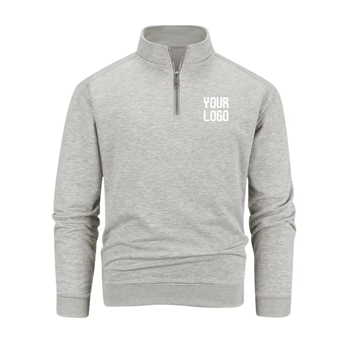 2026 Autumn and Winter Men's Casual Stand Collar Metal Half-Zip Sweater, Supporting Custom Logo