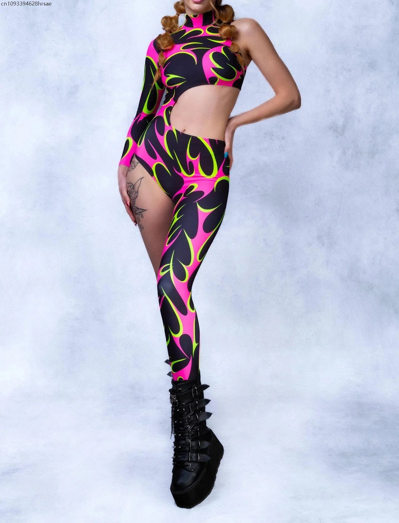 Women's Cyberpunk Rainbow Asymmetrical Bodysuit