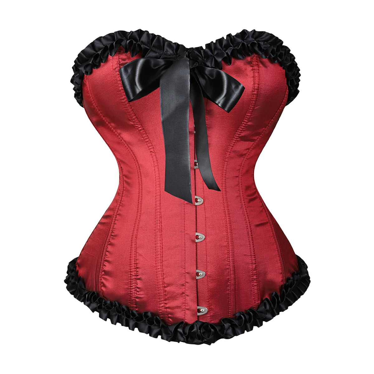 Contrast Ruffled Corset Tube Top