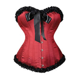 Contrast Ruffled Corset Tube Top
