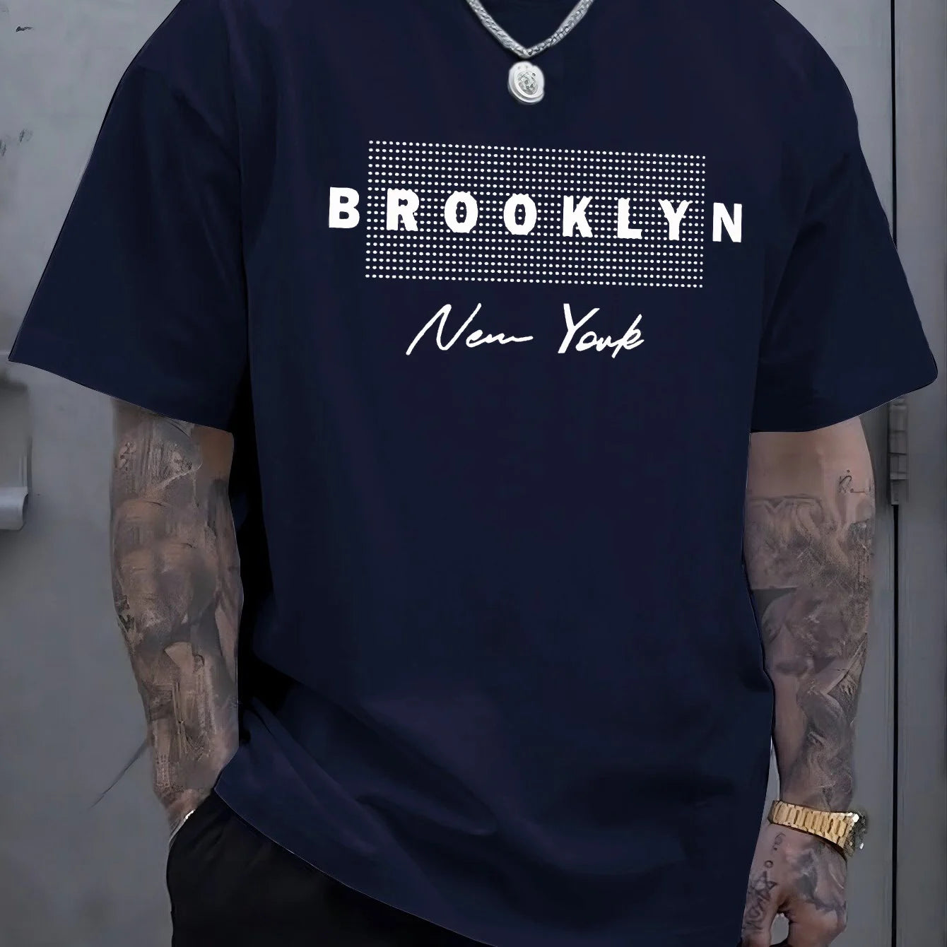 Men's Brooklyn NY Graphic Cotton T-Shirt - Relaxed Fit
