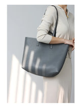 JAZZQ Reversible Genuine Leather Tote | First-Layer Cowhide