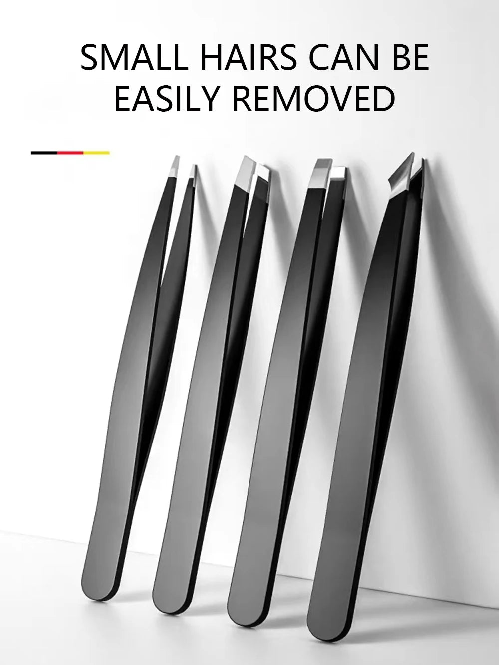 Professional 4-Piece Stainless Steel Tweezers Set with Travel Case - USA Origin
