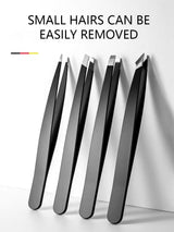 Professional 4-Piece Stainless Steel Tweezers Set with Travel Case - USA Origin