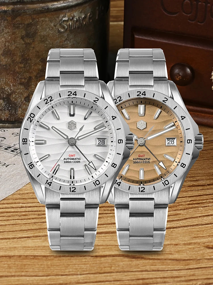 San Martin 39mm Desert Texture GMT Watch | NH34 Automatic