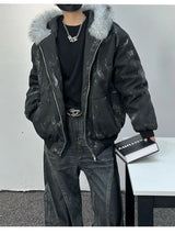 Men's Cotton Jacket – Eagle Embroidery & Tie-Dye