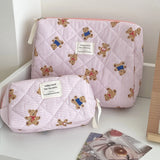 Quilted Bear Floral Cosmetic Bag for Women & Girls