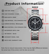 VK63 Chronograph Men's Watch | Panda Dial | 100M Water Resistant