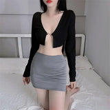 Women's Stretch Knit Pencil Mini Skirt
