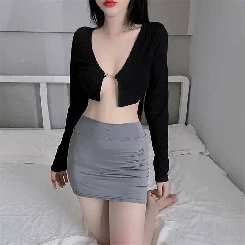 Women's Stretch Knit Pencil Mini Skirt