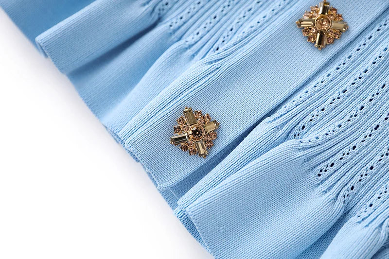Elegant V-Neck Knit Mermaid Skirt Set
