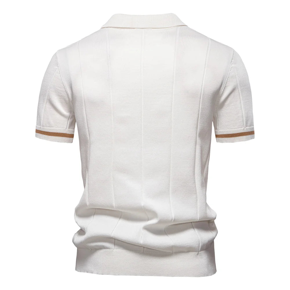 AIOPESON Men's Slim Fit Zipper Polo Shirt | Sport & Office