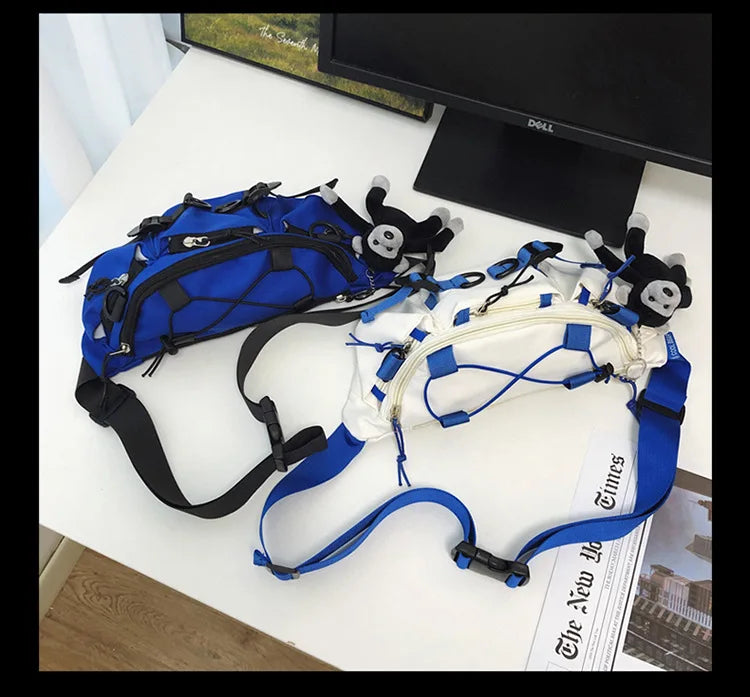 2024 Techwear Style Punk Hip Hop Single Shoulder Crossbody Bag Men Women Street Vintage Chest Bag Casual Sport Fanny Pack