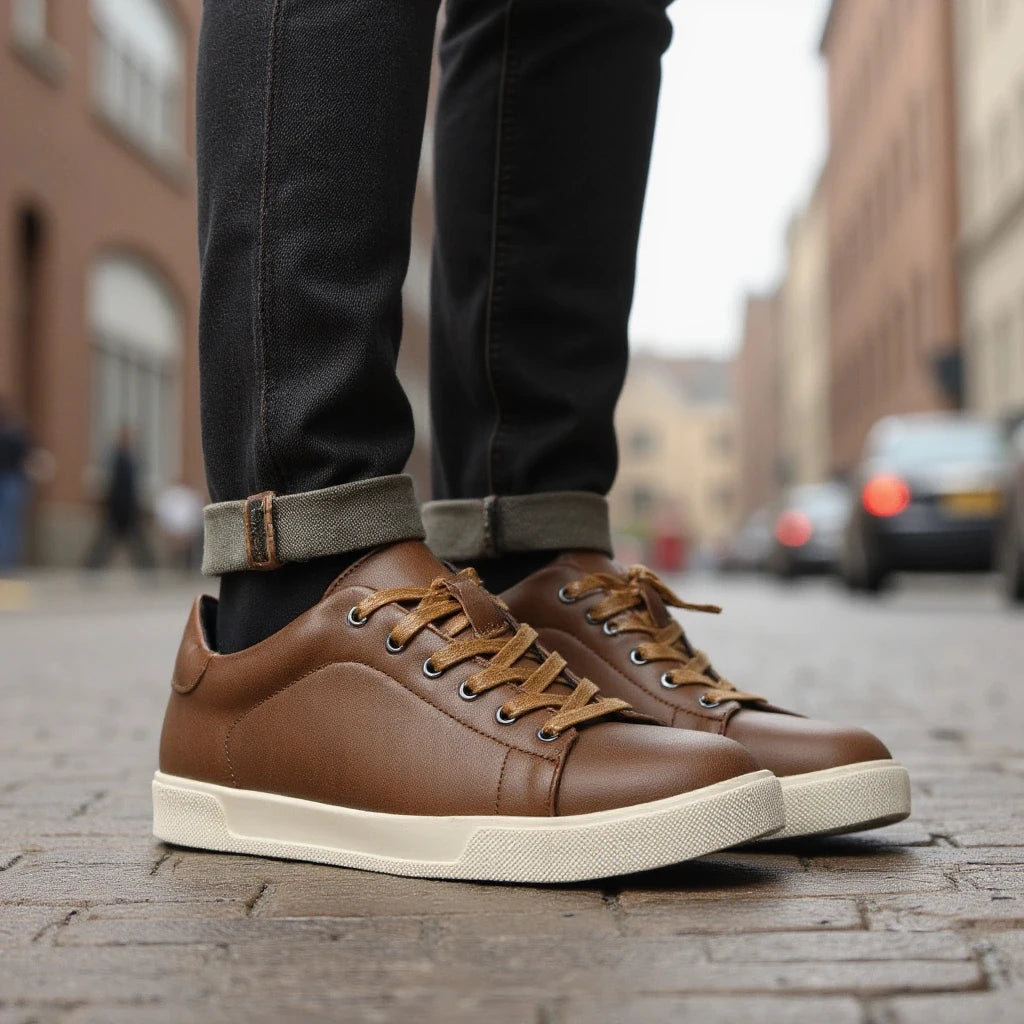 Men's casual shoes 2025 brand fashion comfortable leather shoes men