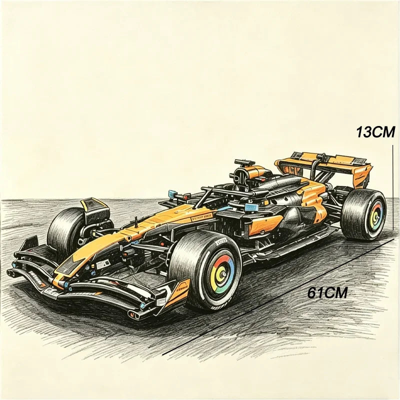 2026 NEW Technical Classic Performance 1675Pcs Orange Super Sports Car Building Blocks MOC DIY Assembly Model Set Boys Toy Gifts