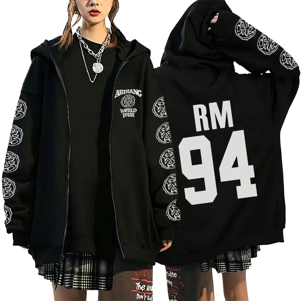 Y2K Graphic Zip-Up Hoodie