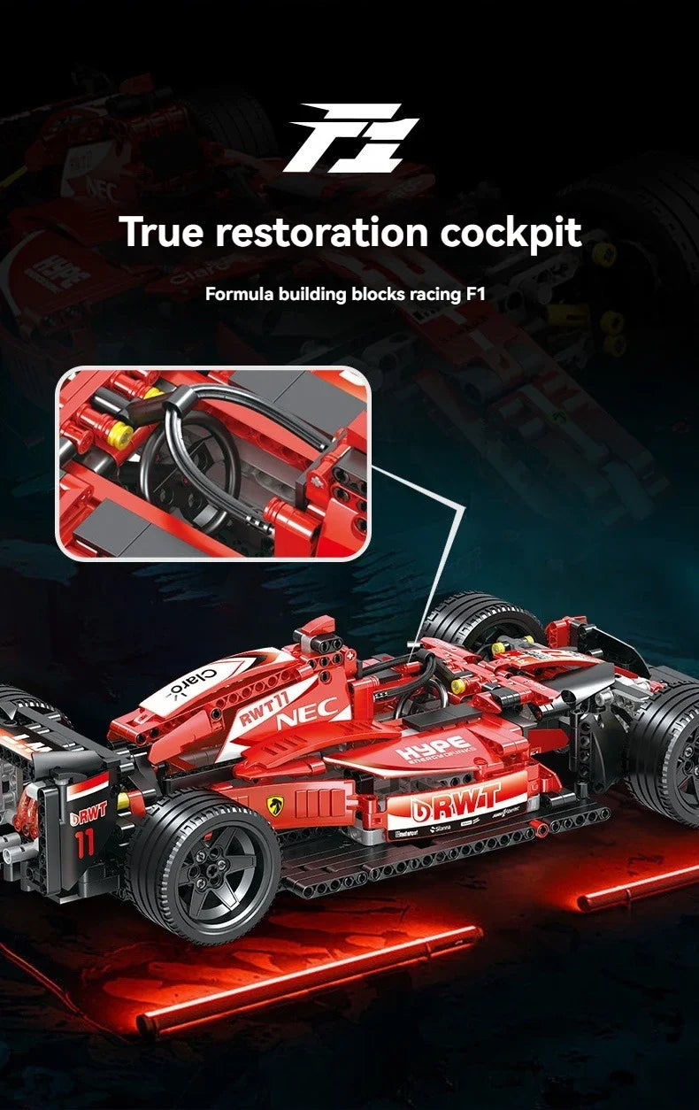 Creative DIY Racing Car Model Building Bricks Kit Advanced MOC Construction Toys for Adults Boys Girls Holiday Gift Idea