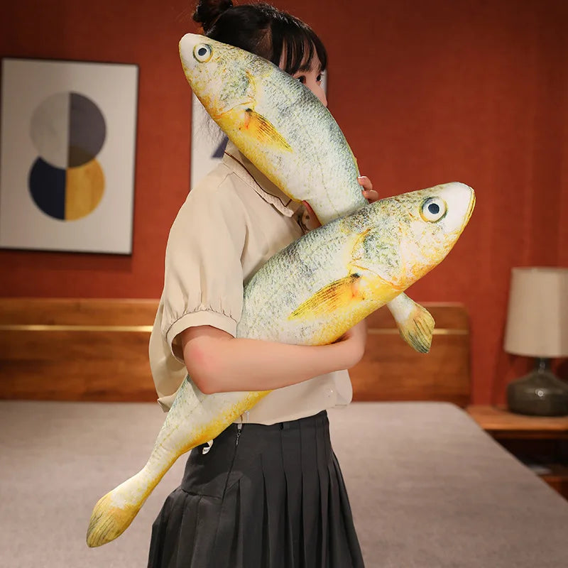 New Simulation Large Yellow Croaker Plush Toys Lifelike Fish Dolls Stuffed Soft Throw Pillow Sleeping Cushion Decor Gift