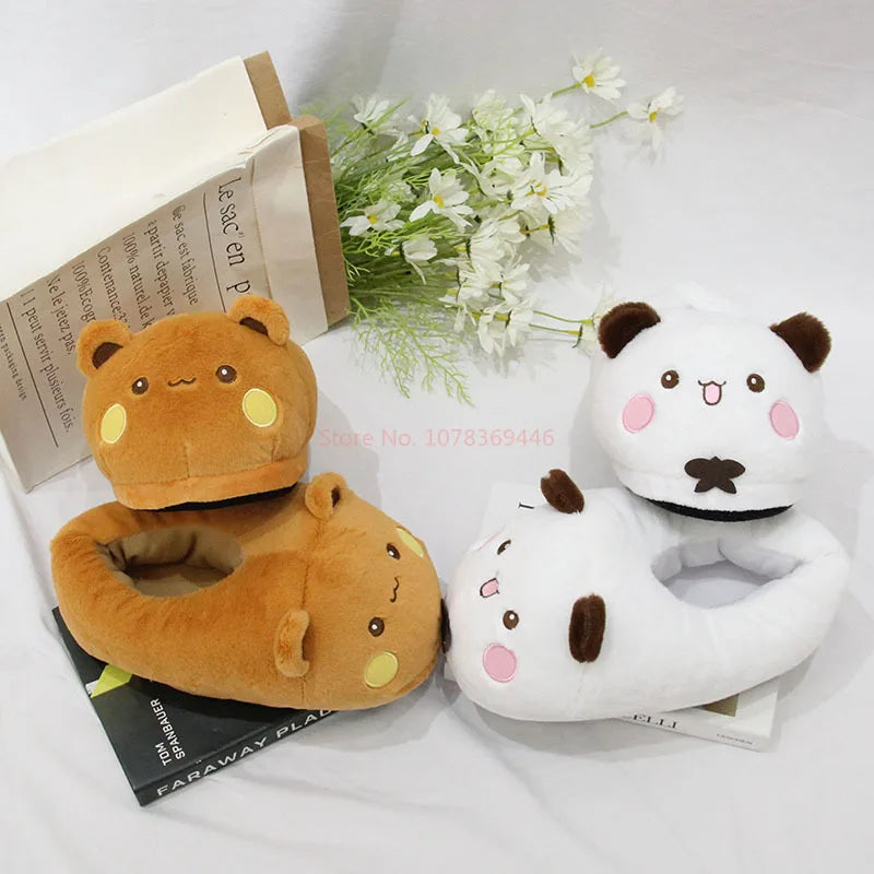 Panda Bubu & Yier Plush Slippers - Unisex Indoor Cotton Shoes