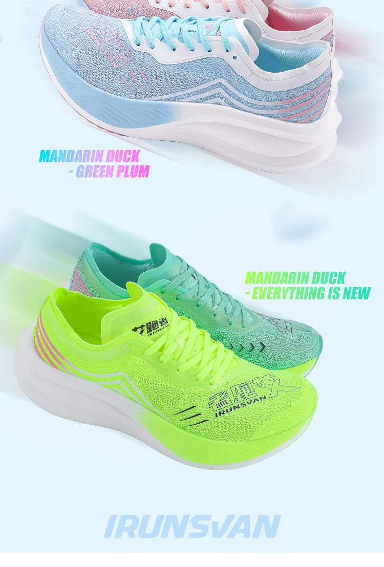 IRUNSVAN 1.0 Professional Sports Training Nylon Full Palm Carbon Plate Marathon Breathable Shock-Absorbing Running Shoes