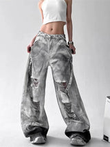 Women's Wide-Leg Distressed Jeans | High Street Style