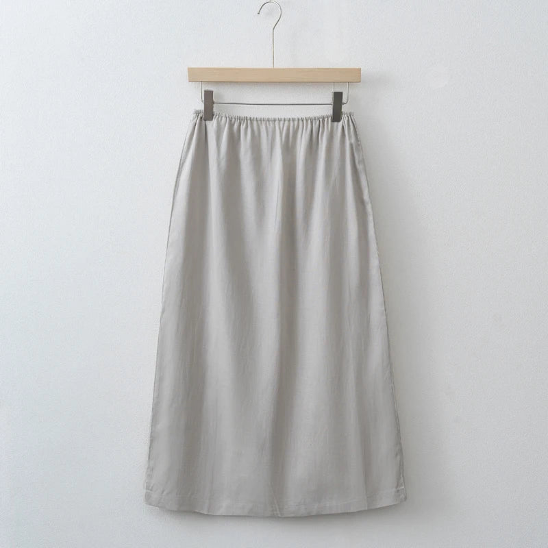 Women's Elegant Linen Midi Skirt – Summer 2025