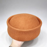 100% Wool Felt Leopard Pillbox Hat Woman Vintage painter French Beret Cap Elegant Brimless Beanie Winter Church Sun Fedora Hats