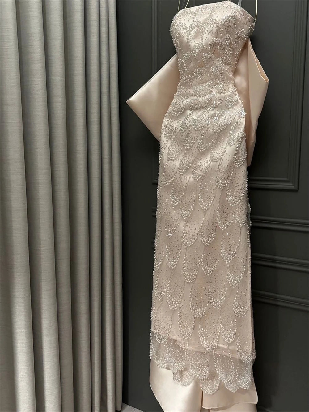 Contessa Beaded Mermaid Evening Gown | Off-Shoulder Formal Dress