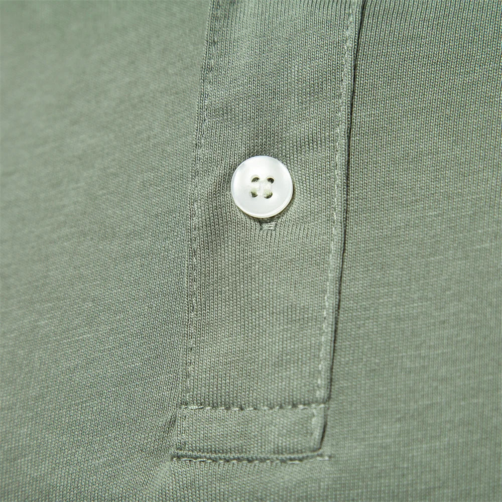 AIOPESON Embroidered Cotton Polo Shirt for Men