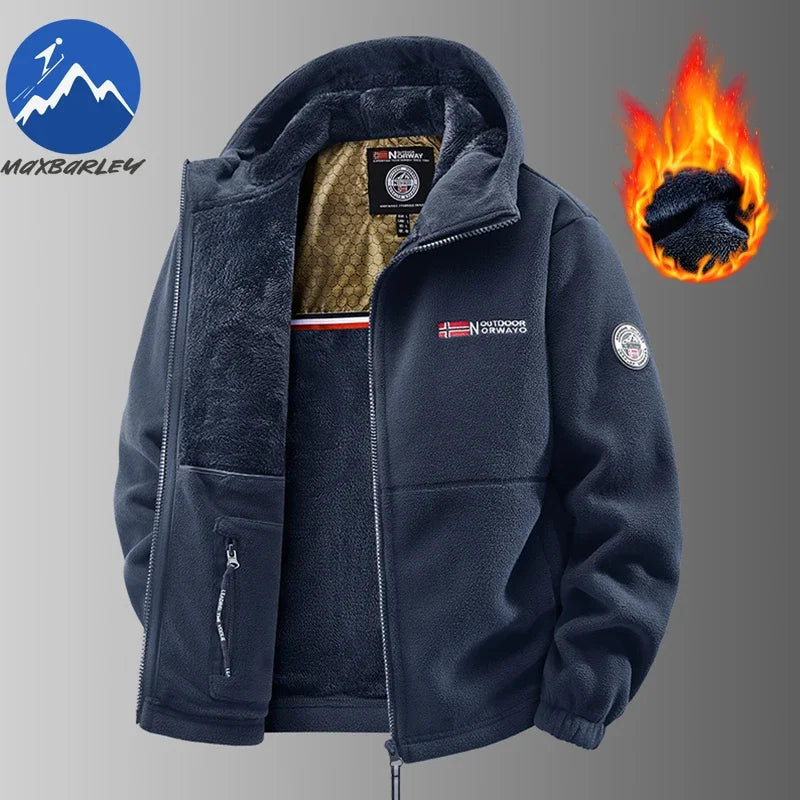 Men's Hooded Fleece Jacket – Warm Outdoor Layer