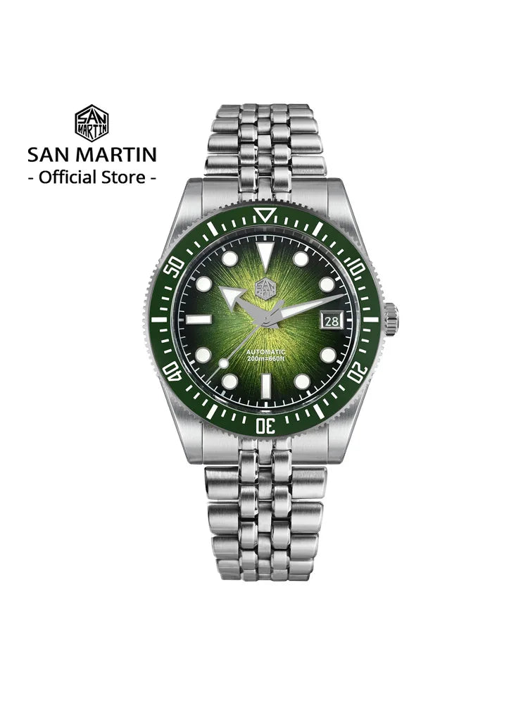 San Martin SN0148 Enamel Dial Diver Watch 37.5mm 40mm