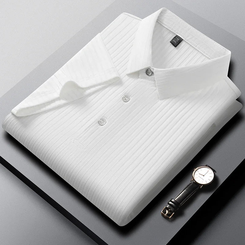 Men's Striped Polo Shirt – Breathable Summer Style