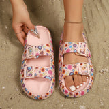 Leopard Print Cloud Slides – Soft Thick-Sole Summer Beach Sandals