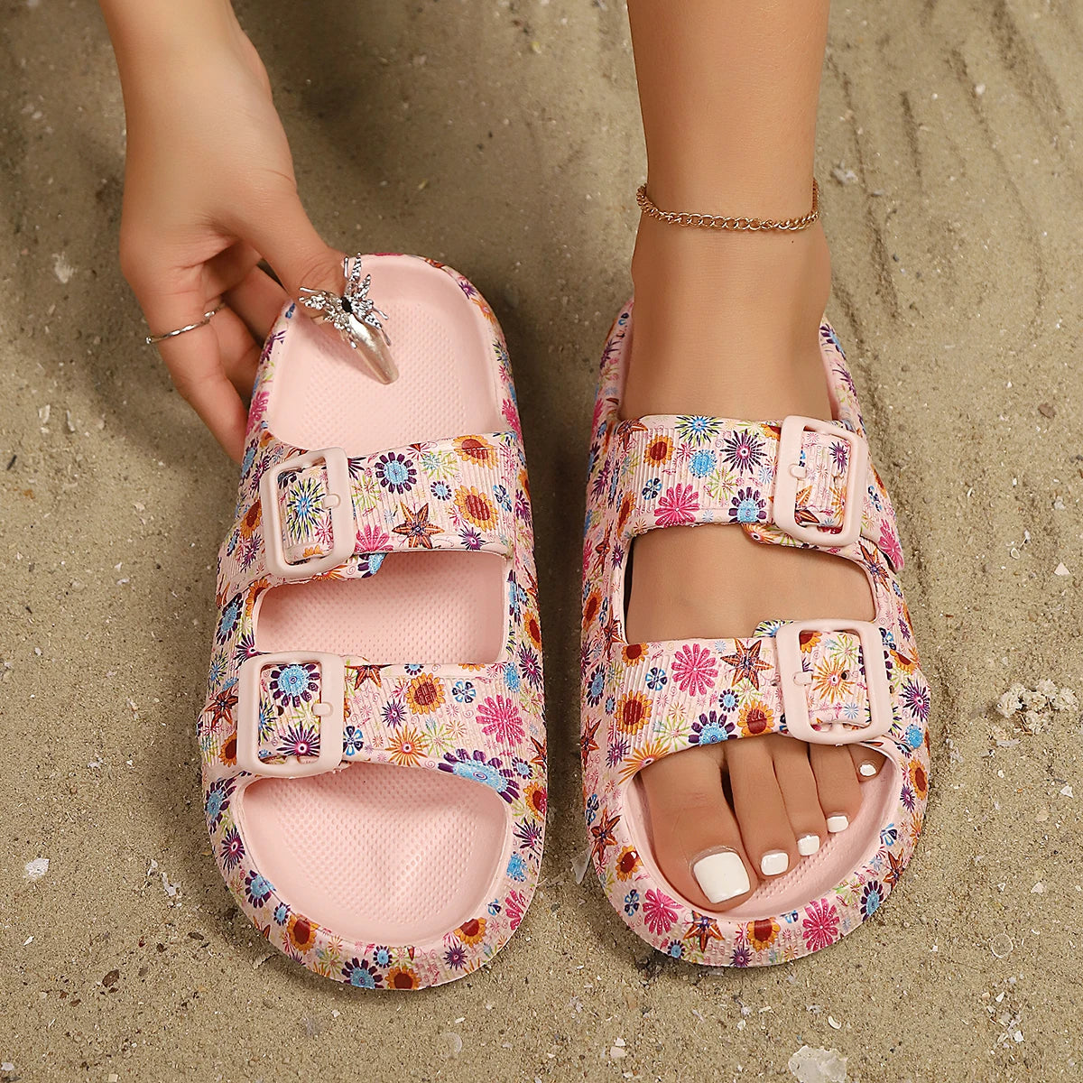 Leopard Print Cloud Slides – Soft Thick-Sole Summer Beach Sandals