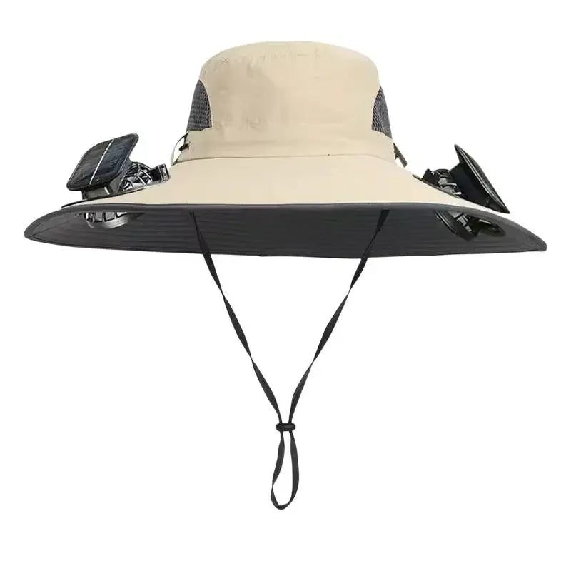 Solar-Powered Cooling Bucket Hat | UPF 50+ Wide Brim