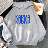 KARMA Vintage-Inspired Fleece Pullover Hoodie