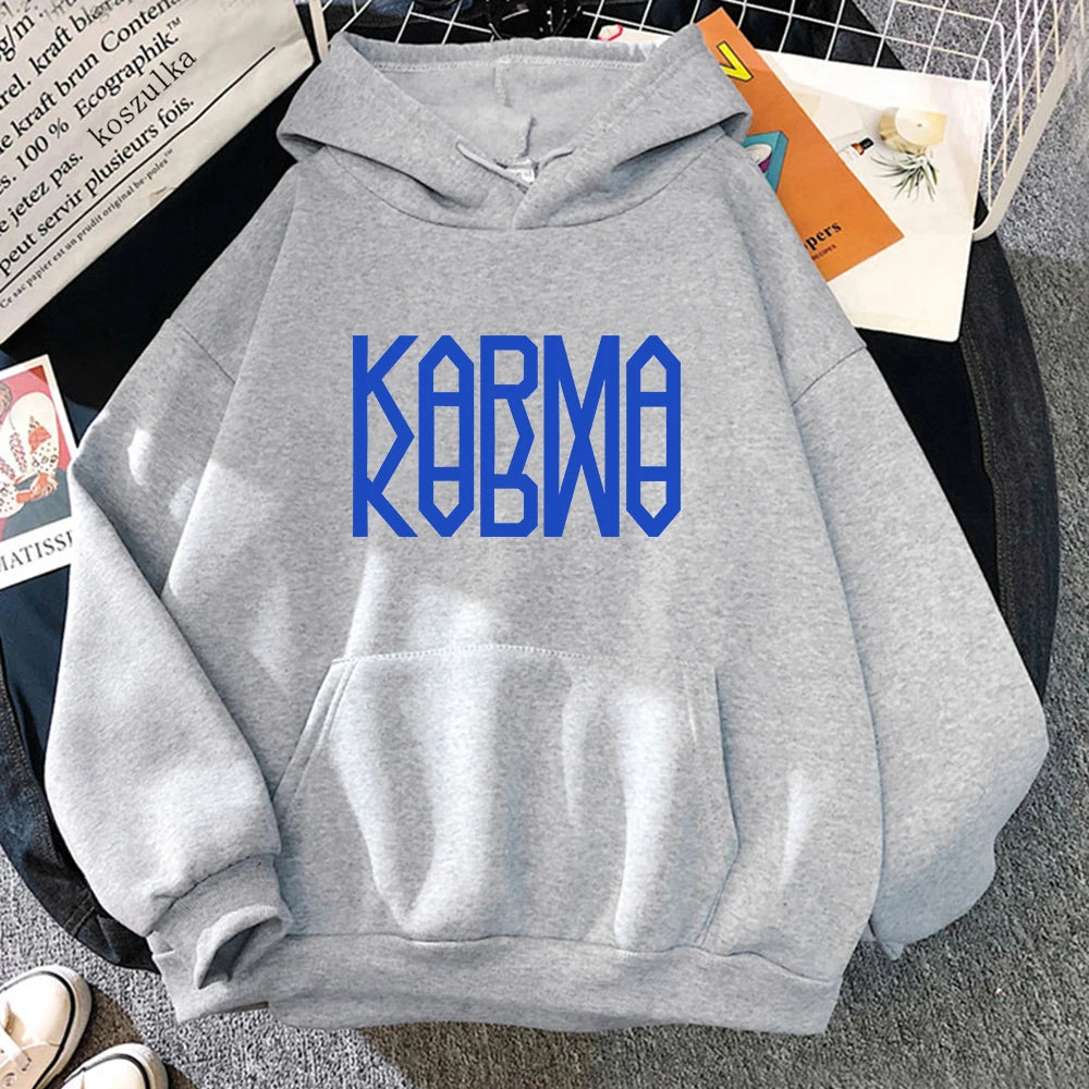 KARMA Vintage-Inspired Fleece Pullover Hoodie