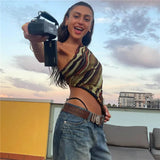 Y2K Asymmetrical Single-Shoulder Crop Top
